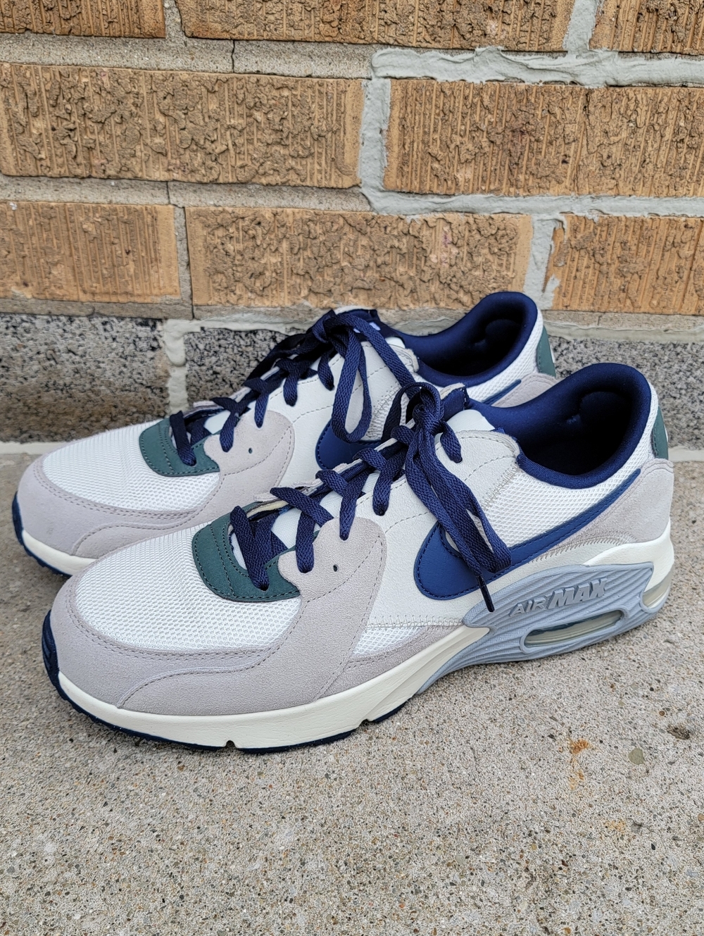 Nike Air Max Excee Sail Gray Midnight Navy Sneakers Mens 11.5 FZ3593